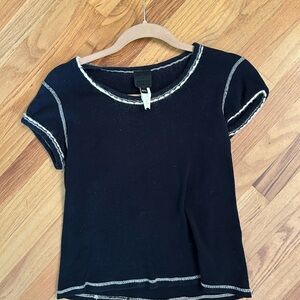 Vintage Anna Sui Black Short Sleeve Sweater